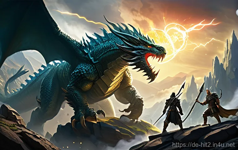 히트2 전설 탈것 획득 루트 - **Prompt:** A dynamic, wide shot depicting a group of five diverse adventurers, clad in intricate fa...