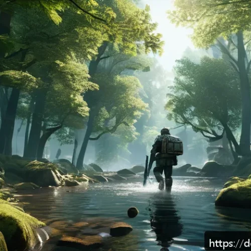 히트2 정기 업데이트 리뷰 - A highly detailed digital fantasy game environment showcasing ultra-realistic textures and lighting ...