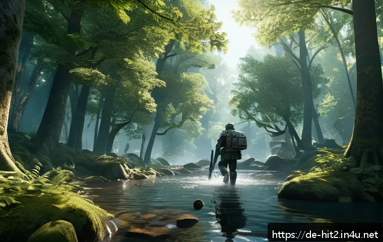 히트2 정기 업데이트 리뷰 - A highly detailed digital fantasy game environment showcasing ultra-realistic textures and lighting ...