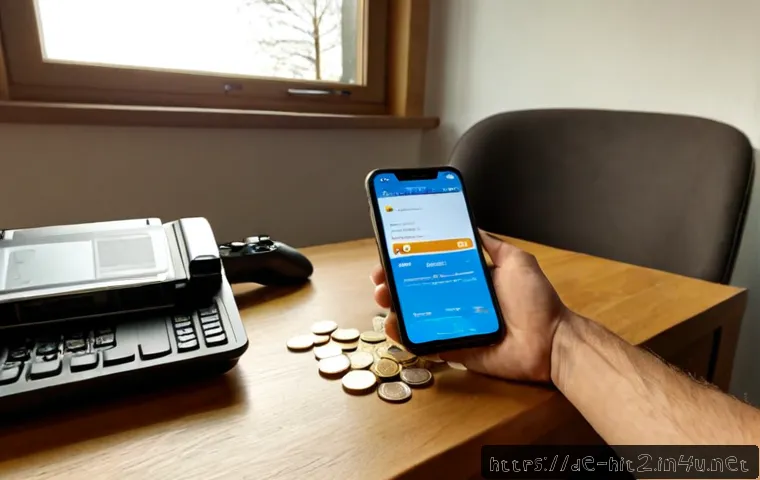 히트2 유료 무료 차이 분석 - Photorealistic German home office scene comparing free and premium mobile gaming: a middle-aged game...